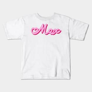 Max name pink heart Kids T-Shirt